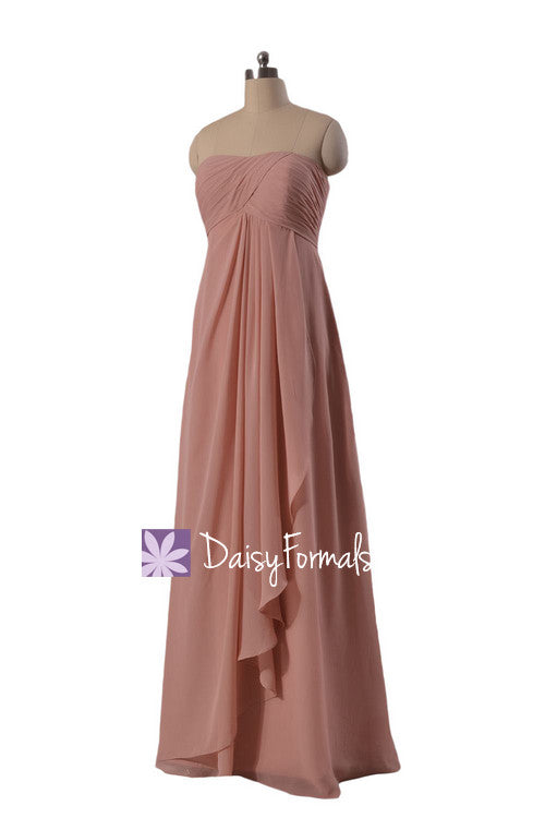 chiffon dusty rose dress
