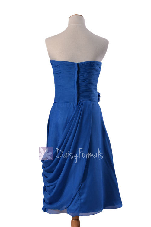 Modern Sweetheart Bridesmaid Dress Asymmetrical Electrical Blue Party ...