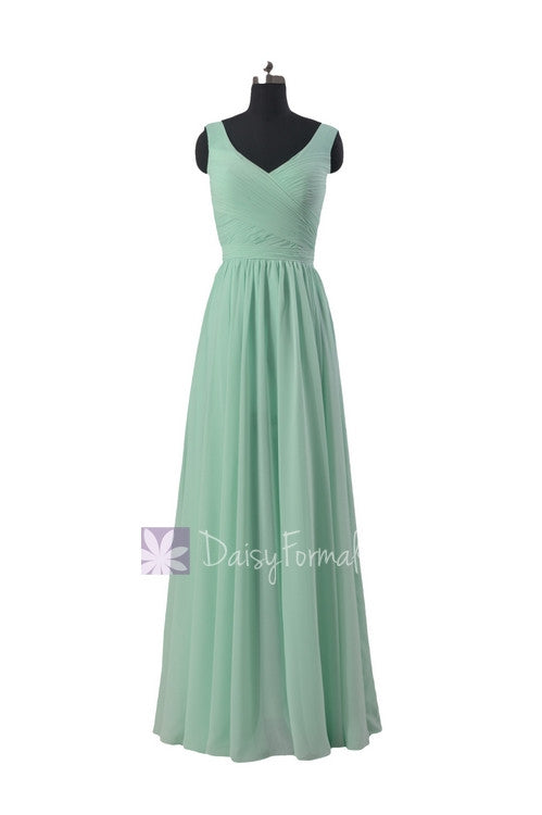 mint green chiffon bridesmaid dresses