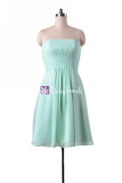 short strapless bridesmaid dresses