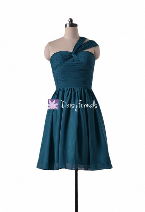 Beautiful Mini Bridesmaids Dress Rich Teal Cocktail Chiffon Party Dres ...