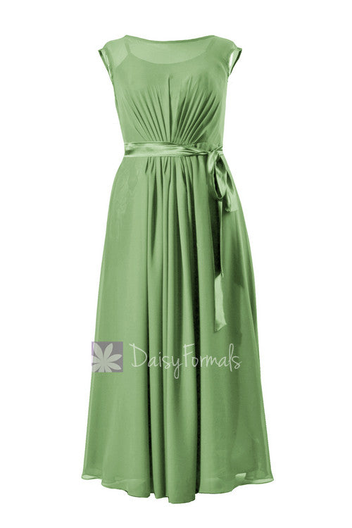 sage green chiffon dress