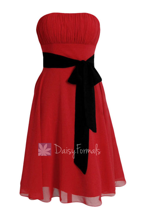 red black bridesmaid dresses