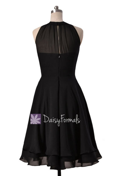 Short Black Prom Dress Little Black Party Dress Short High Low Black C ...