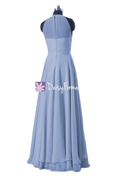 Vintage Blue Elegant Bridesmaid Dress Long Evening Dress Pale Blue ...