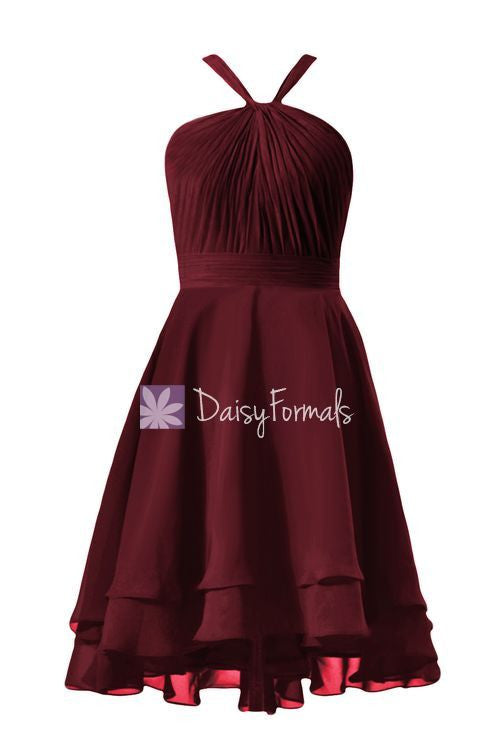 Dark Red High Low Party Dress Graduation Dress Prom Dress Short Formal ...