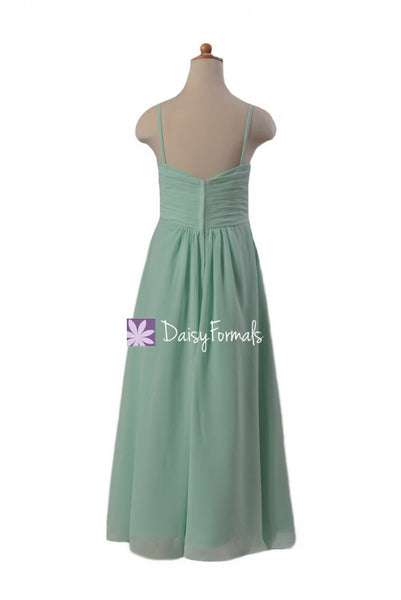 Mint Green Junior Bridesmaids Dress Full Length Junior Party Dress W ...