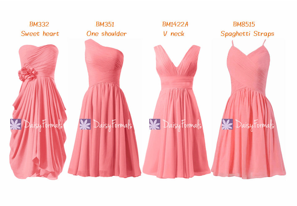 coral colored cocktail dresses