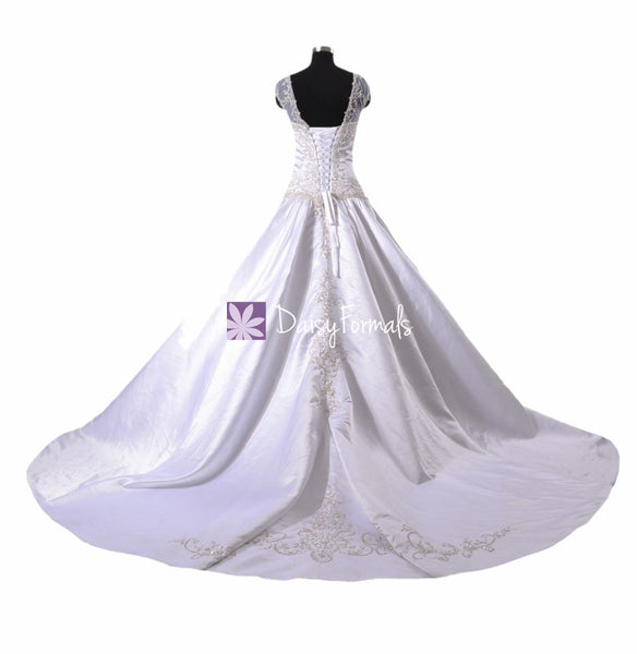 Appealing Modest Wedding Dress Luxury Embroidery Formal Ball Gown ...