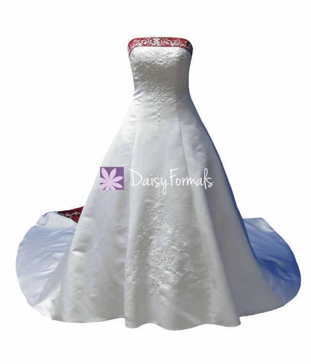Beautiful Embroidery Wedding Party Dress Long Reasonable White Wedding ...