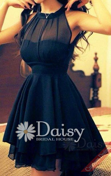 high low black bridesmaid dresses