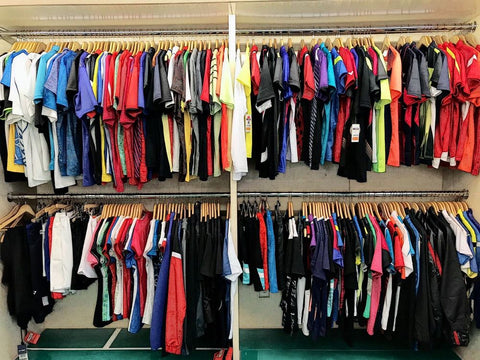 Yumo Pro Shop uniform, yonex, victor, li-ning clothing display