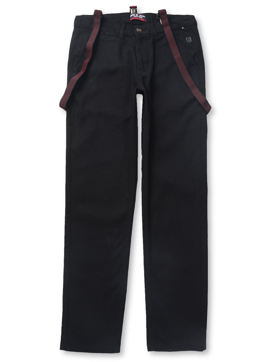 Buy Boys Black Regular Fit Solid Trousers Online - 747412 | Allen Solly