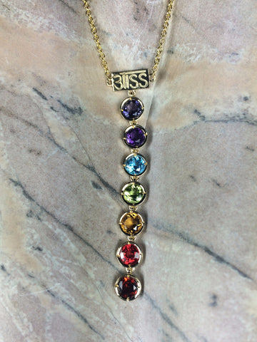 7 Chakras Necklace Gold - Gypsy Belles