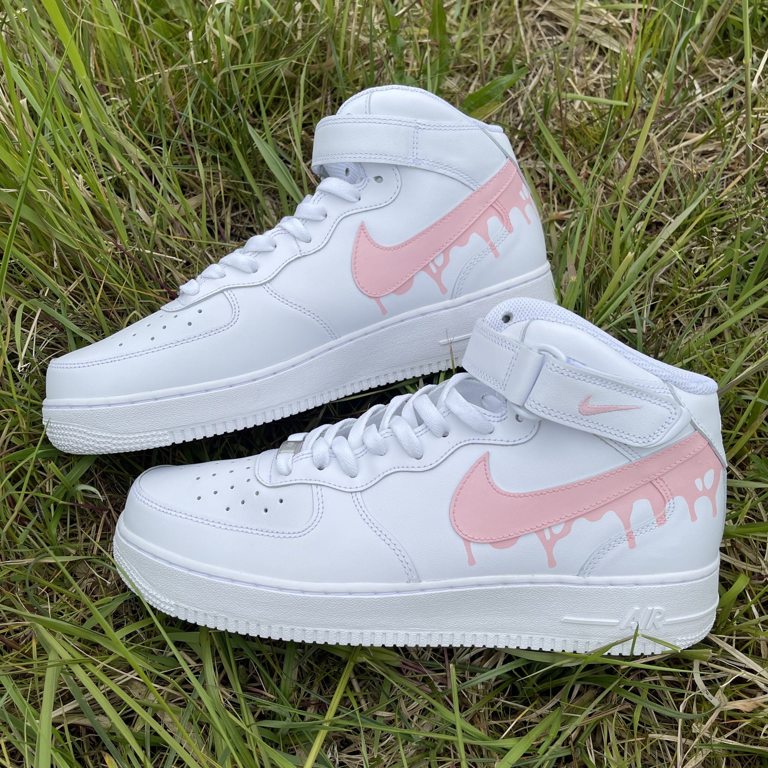 Custom AIR FORCE 1 mid - Dripping swoosh (pink) – TA Customs