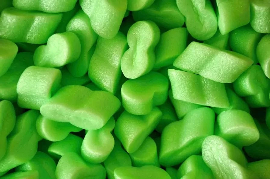 Plastic packing peanuts