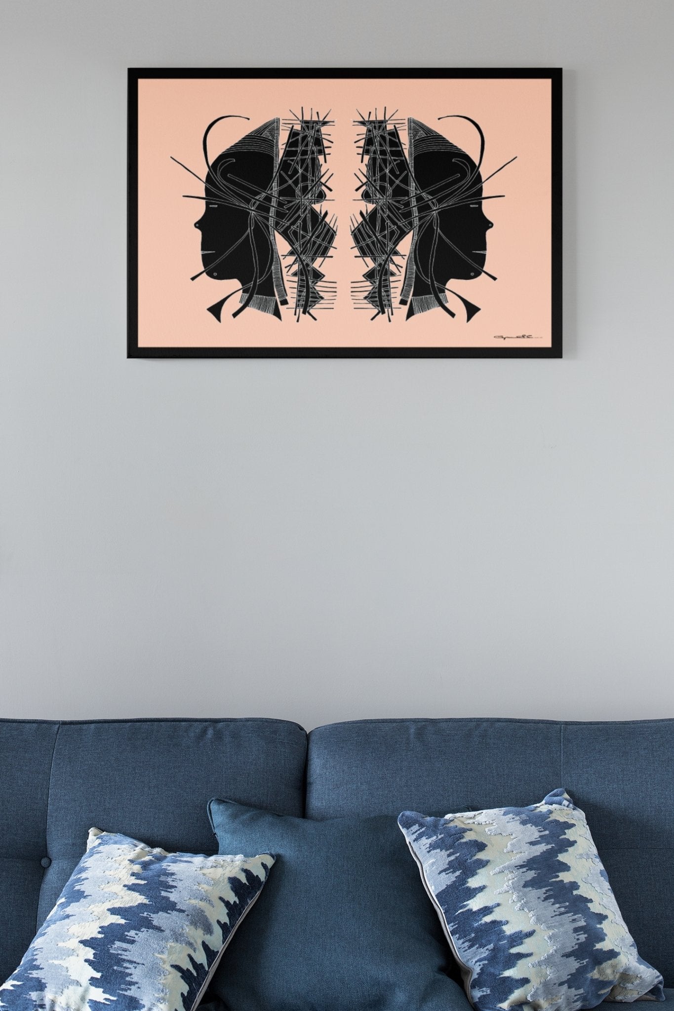 Abstract Wall Art Printed on Canvas Margo Mirror Exclusively From Miami Abstract