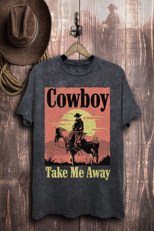 Tink & Posh Cowboy Take Me Away Graphic Tee - Western S