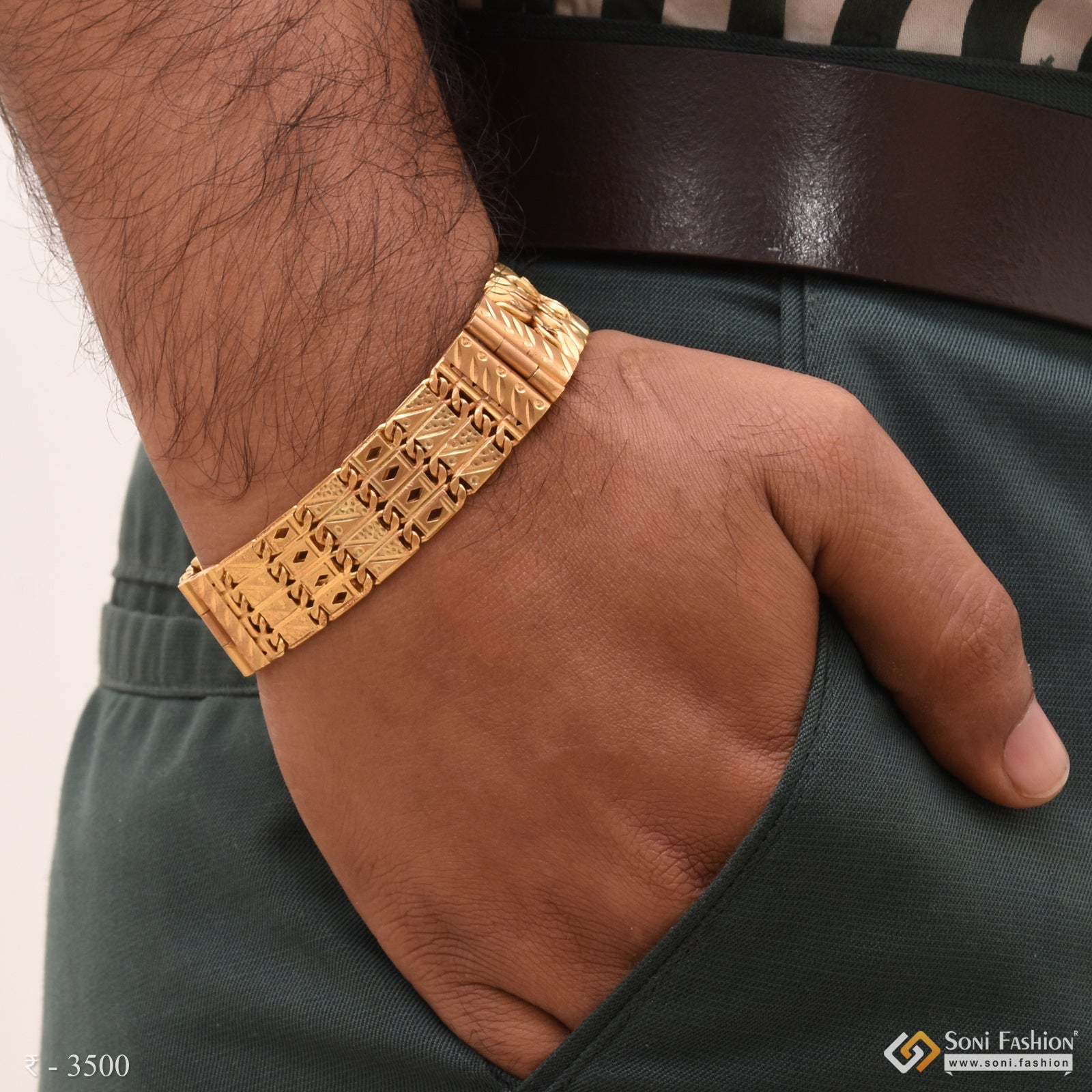 1 gram gold forming heart nawabi attention-getting design bracelet - – Soni  Fashion®
