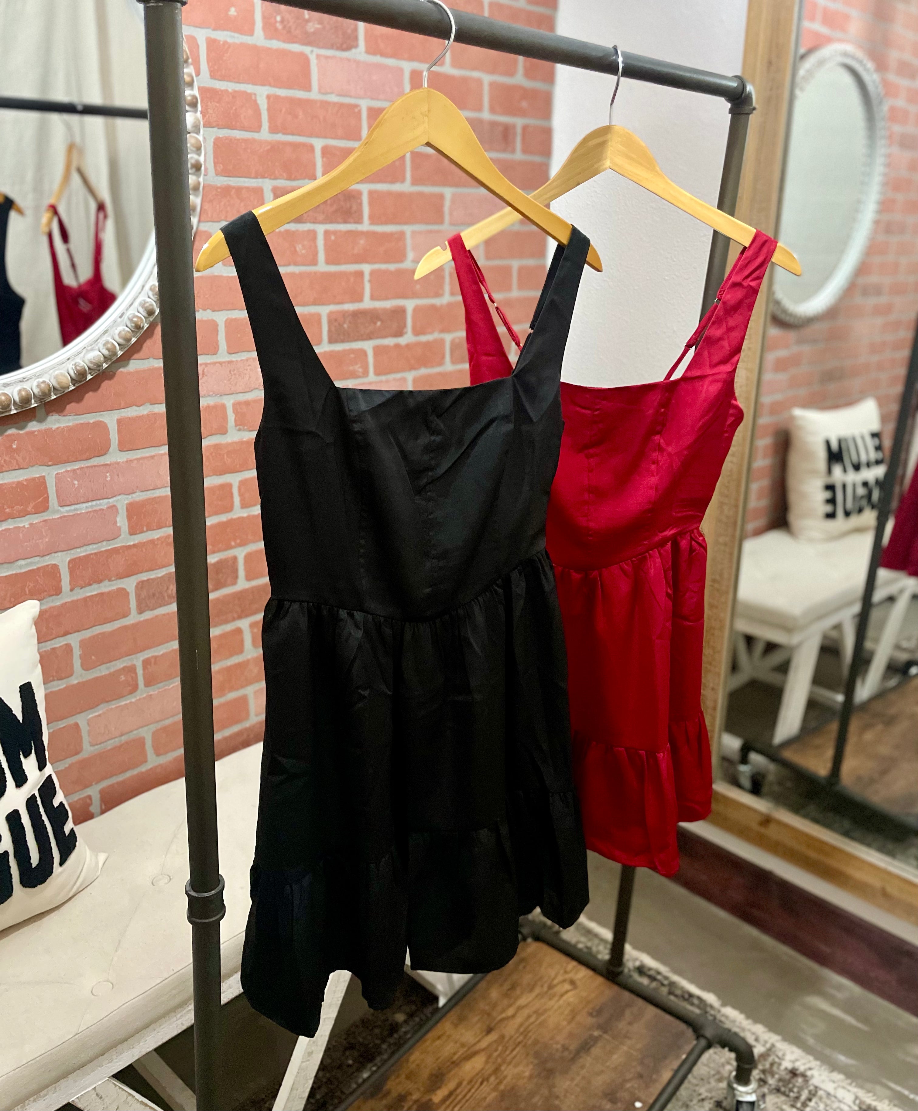 Pasadena Satin Square Neck Dress