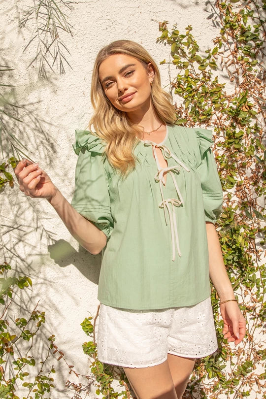 Southaven Tie Peplum Blouse