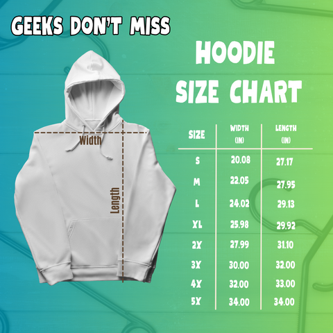 Size Chart For Hooded Sweatshirt