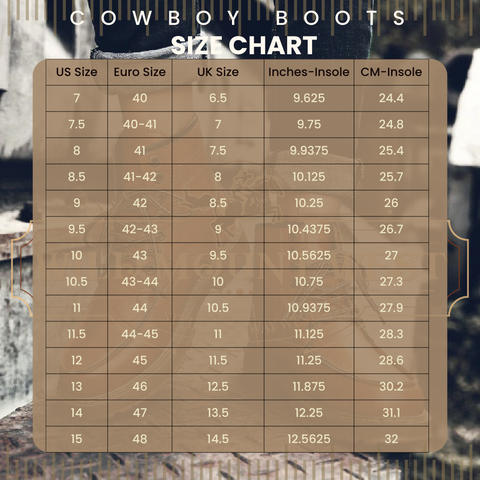 Boots Size Chart