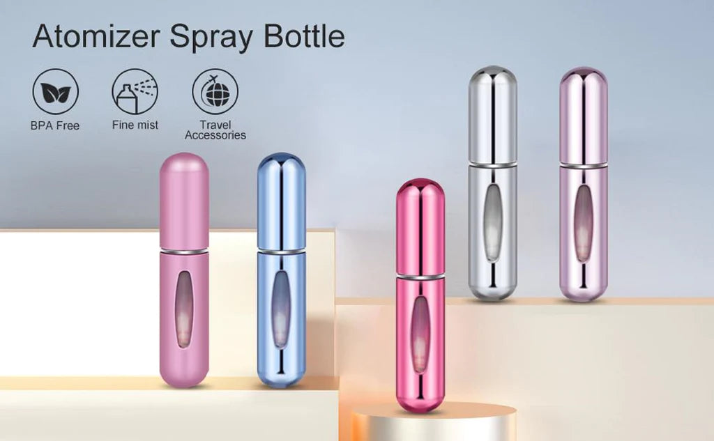 Travel Mini Perfume Refillable Atomizer Container, Portable Perfume Spray  Bottle, Travel Perfume Scent Pump Case Fragrance Empty Spray Bottle for