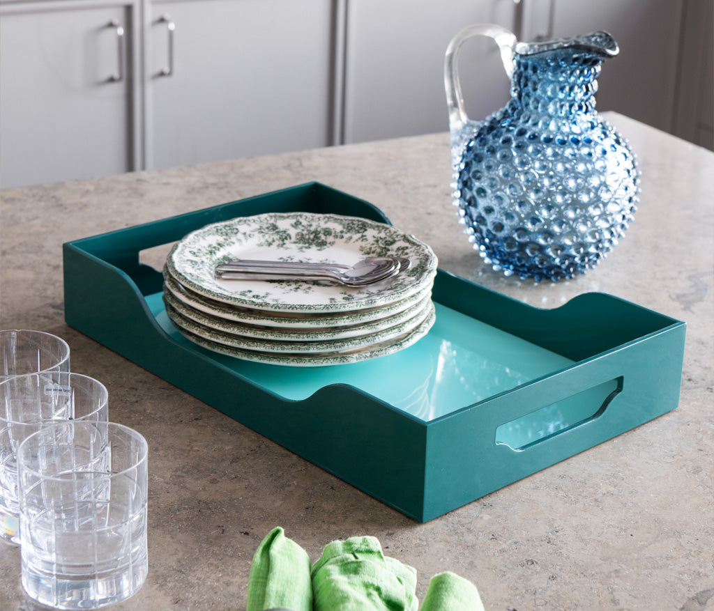 Shop Printworks Lacquered Tray -green, L