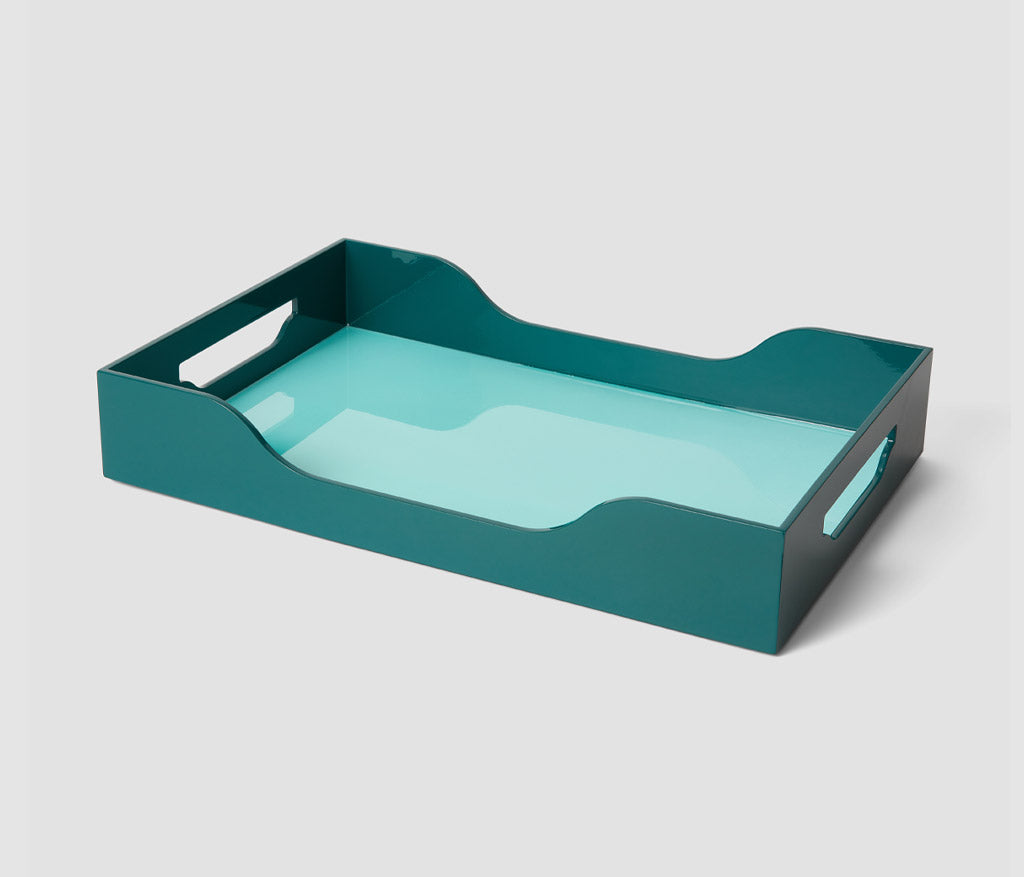 Shop Printworks Lacquered Tray -green, L