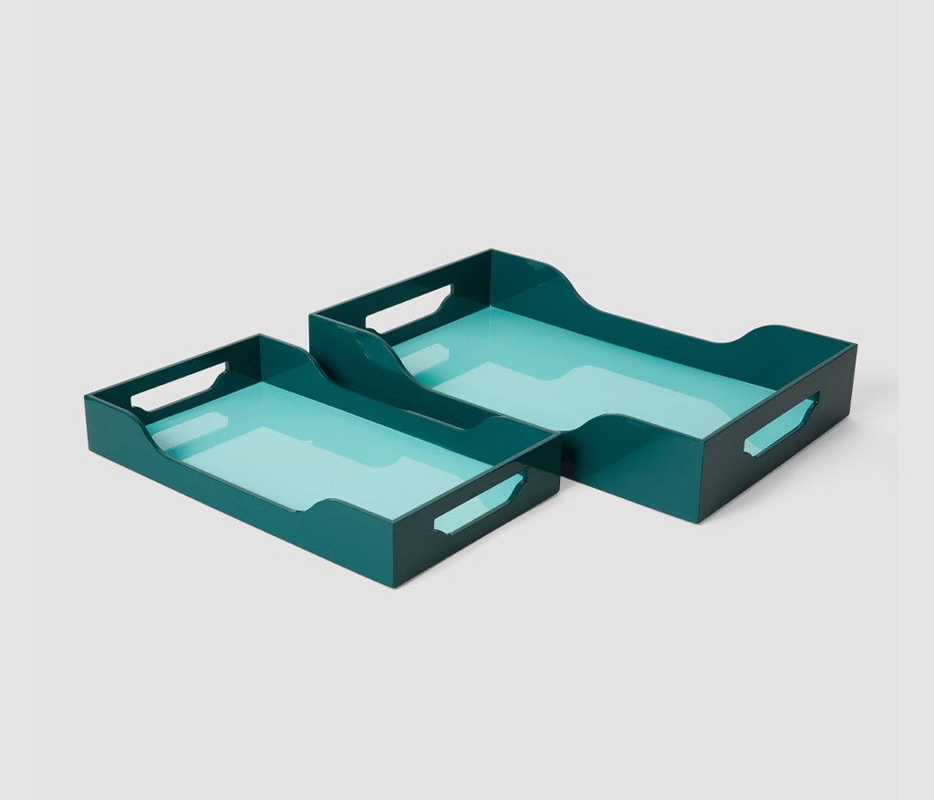 Shop Printworks Lacquered Tray - Green, M