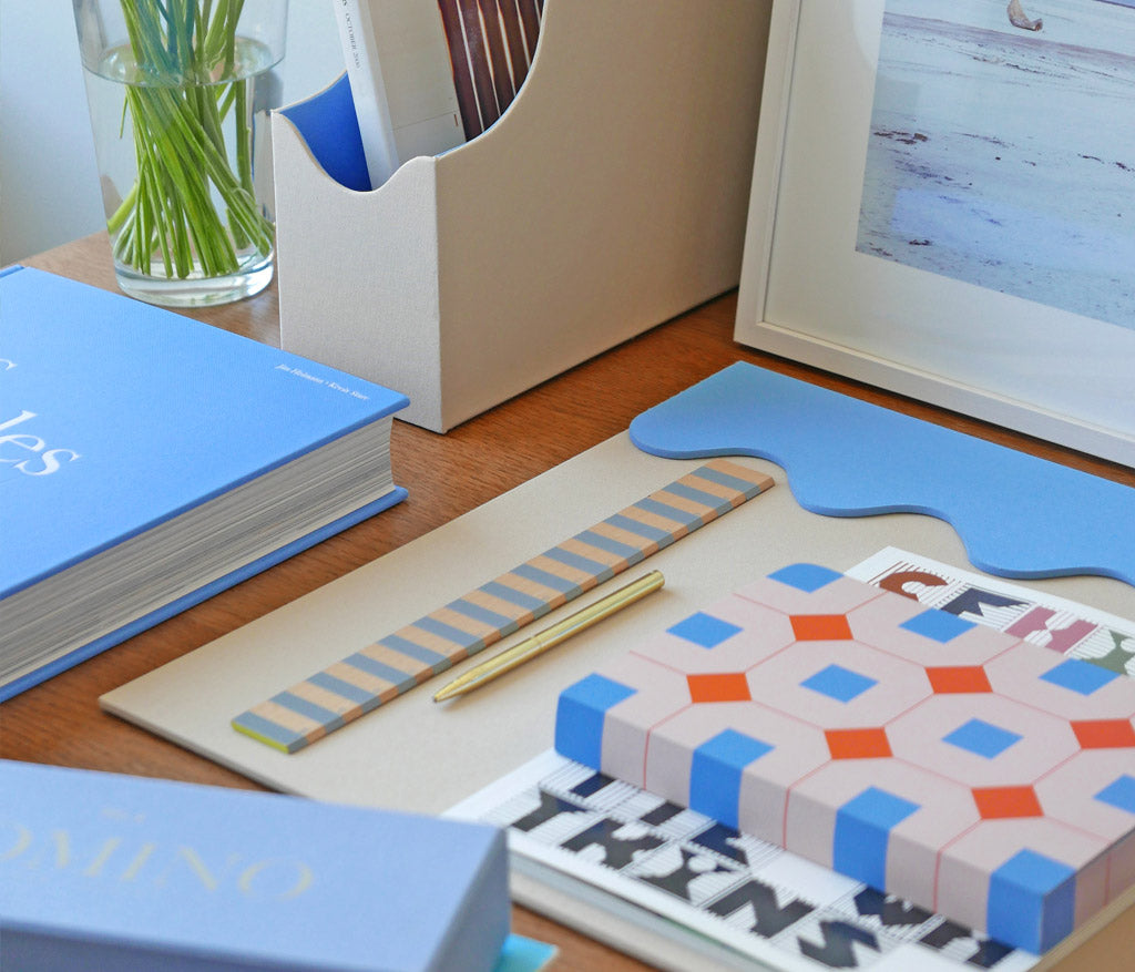 Shop Printworks Desk Pad - Beige/blue