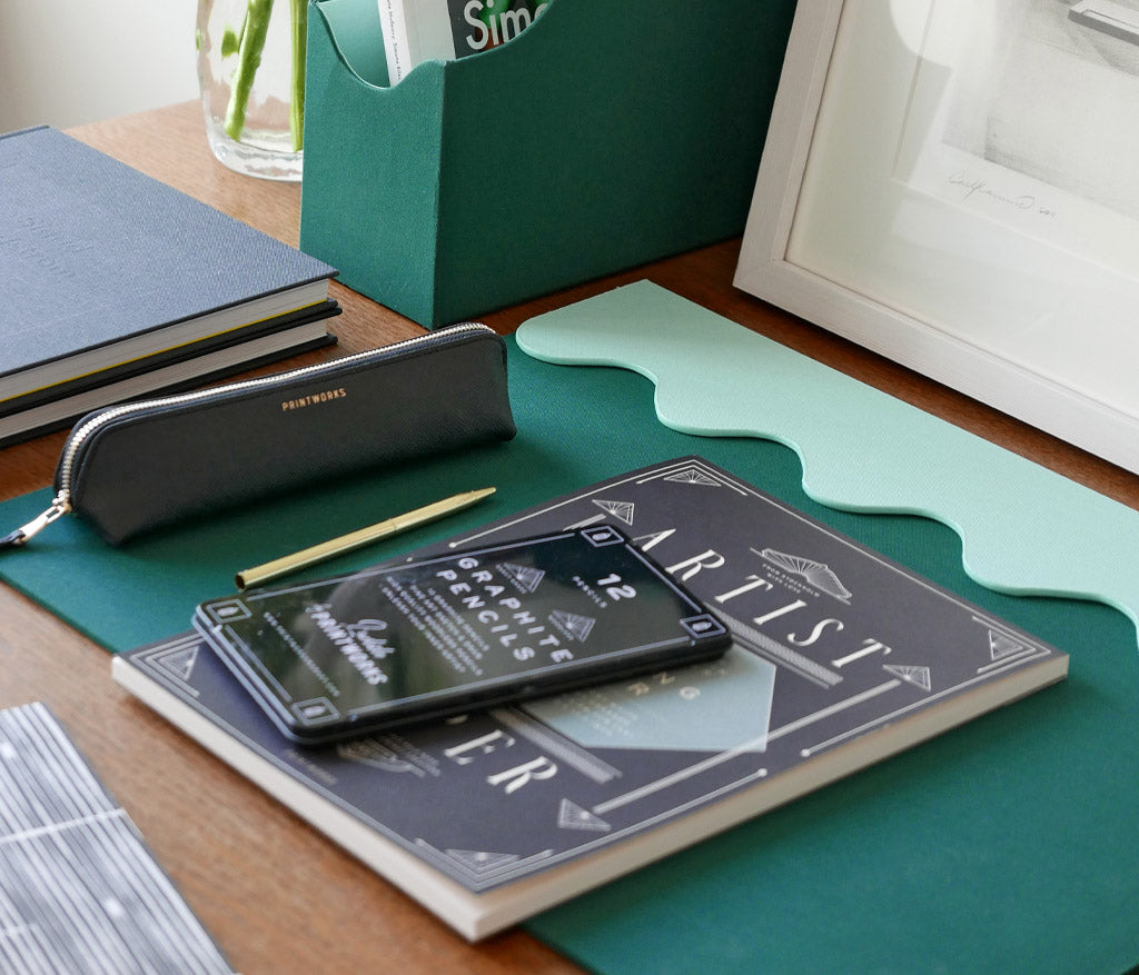 Shop Printworks Desk Pad - Green/turquoise