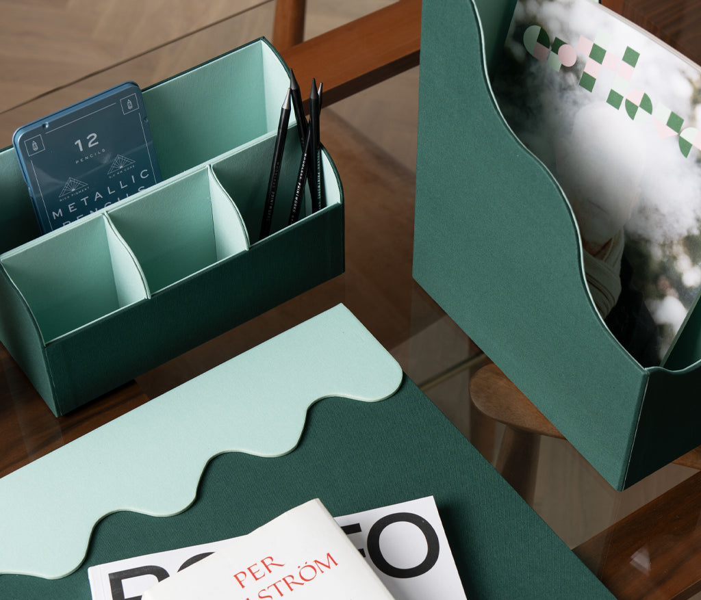 Shop Printworks Desktop Organizer - Green/turquoise