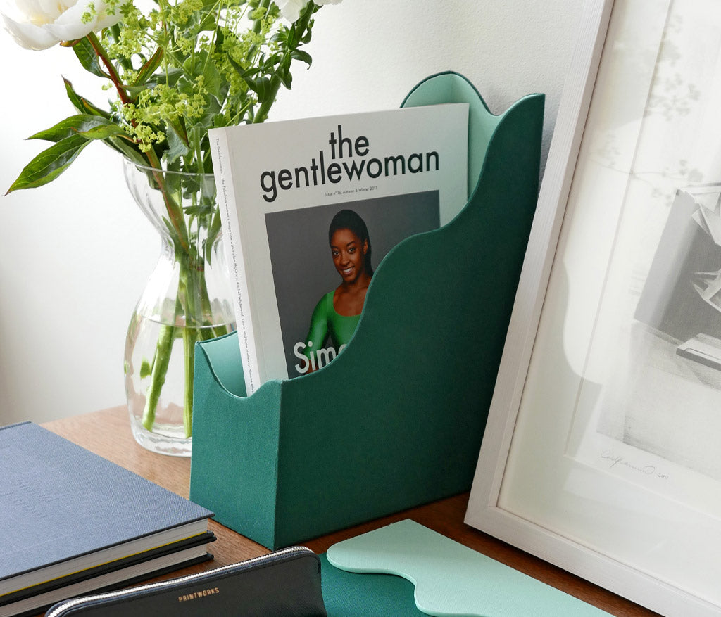 Shop Printworks Magazine Rack - Green/turquoise