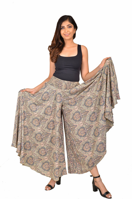 Silk Wide Leg Palazzo Pant