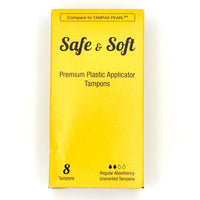 Safe & Soft Regular Tampons - 8 Count