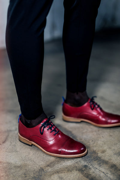 Women's red all-leather shoe