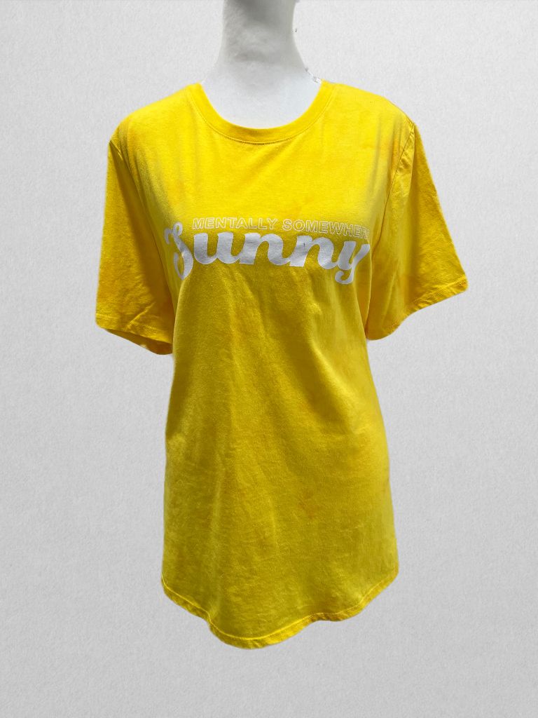 Lane Bryant Yellow "Mentally Somewhere Sunny" Tee