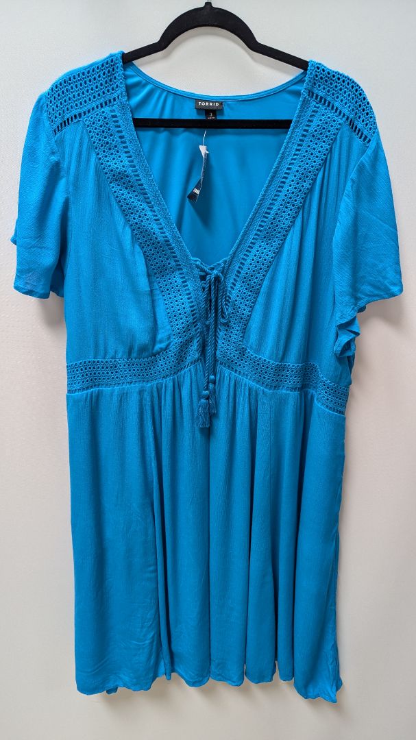 Torrid Ocean Blue Peasant Midi Dress