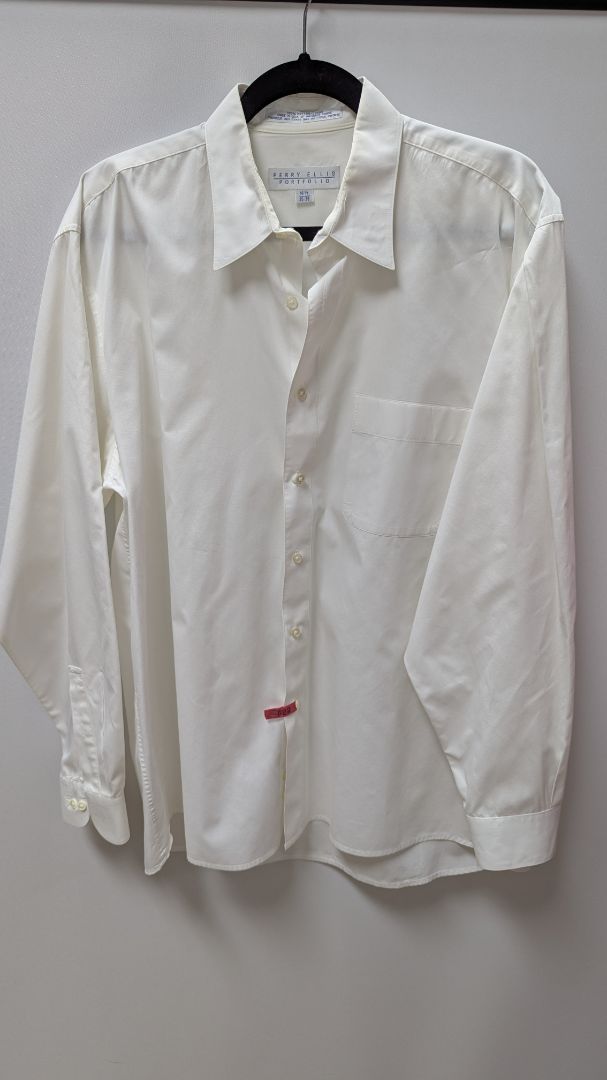Perry Ellis Portfolio White Cotton Button Up Shirt