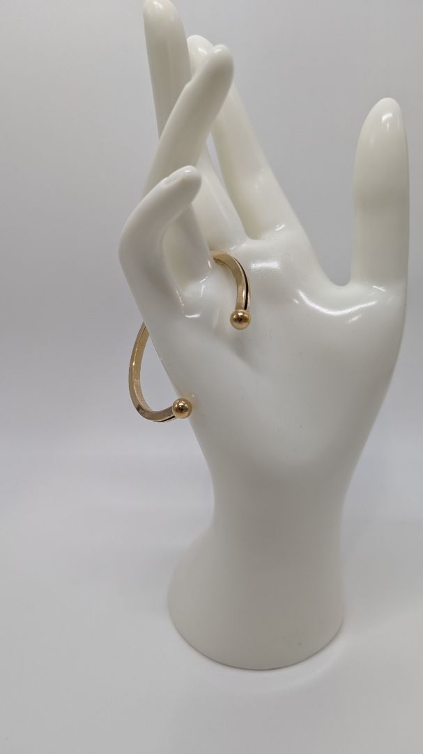 Small Gold/Black Band Open Bangle Bracelet