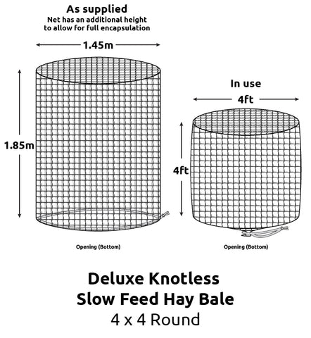 Knotless Hay Nets - 4'x4' Round Bale