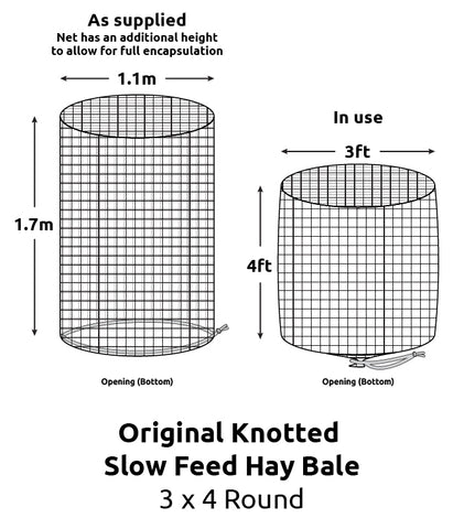 Knotted Hay Nets - 3'x4' Round Bale