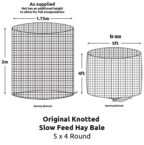 Knotted Hay Nets - 5'x4' Round Bale