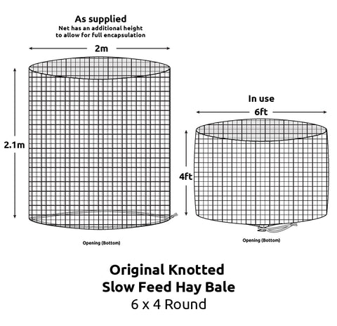 Knotted Hay Nets - 6'x4' Round Bale