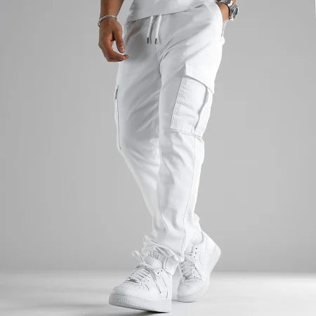 pantalon cargo blanc