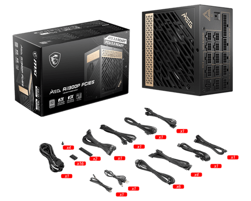MSI - MPG A850G PCIE 5.0, 80 GOLD Full Modular Gaming PSU, 12VHPWR Cable,  4080 4070 ATX 3.0 Compatible, 850W Power Supply