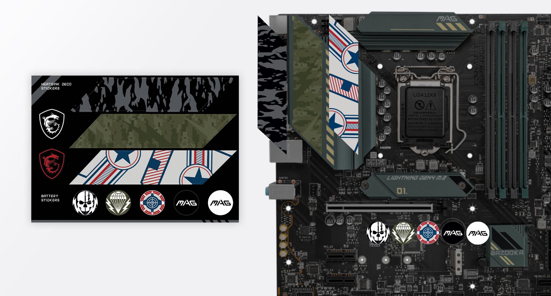 MSI MAG B560M BAZOOKA CUSTOMIZATION STICKERS