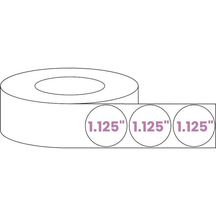 Circle - Blank Roll White Gloss Premium BOPP Labels (Various Sizes)